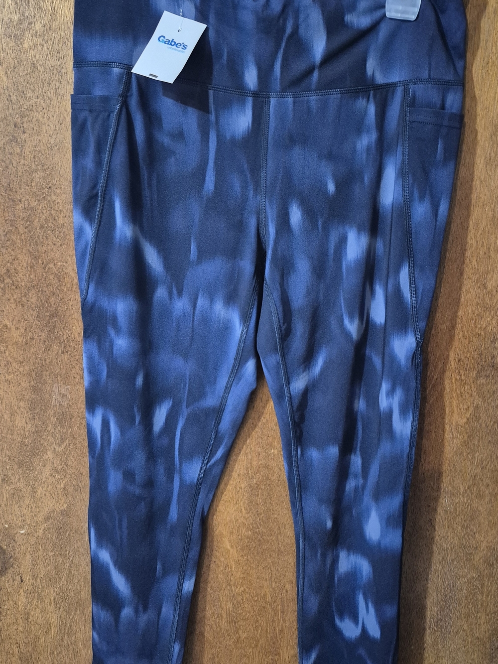 Danskin Navy and Light Blue Printed Workout Leggings